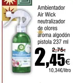 FROIZ Ambientador Air Wick neutralizador de olores aroma algodón pistola oferta