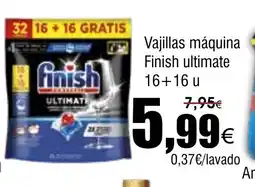 FROIZ Vajillas máquina Finish ultimate 16+16 u oferta