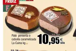 FROIZ Paté pimienta o cebolla caramelizada oferta