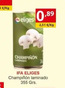 Supermercados Extremadura IFA ELIGES Champiñón laminado oferta