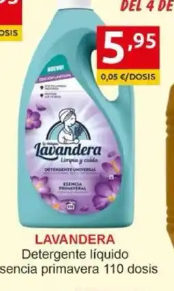 Supermercados Extremadura LAVANDERA Detergente líquido esencia primavera 110 dosis oferta