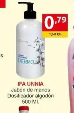 Supermercados Extremadura IFA UNNIA Jabón de manos Dosificador algodón oferta