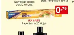 Supermercados Extremadura IFA SABE Papel horno 20 Hojas oferta