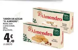 E.Leclerc EL ALMENDRO Turrón sin azúcar oferta