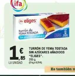 E.Leclerc ELIGES Turrón de yema tostada sin azúcares añadidos oferta