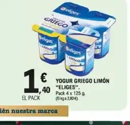 E.Leclerc ELIGES Yogur griego limón oferta