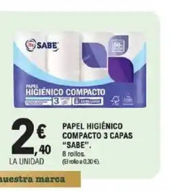 E.Leclerc SABE Papel higiénico compacto 3 capas oferta