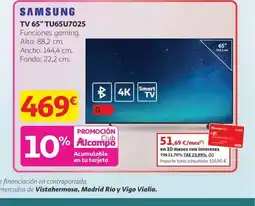 Alcampo SAMSUNG TV 65" TU65U7025 oferta