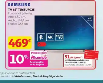 SAMSUNG TV 65" TU65U7025