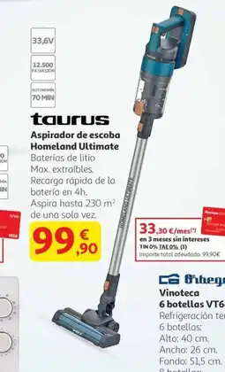 Alcampo TAURUS Aspirador de escoba Homeland Ultimate oferta