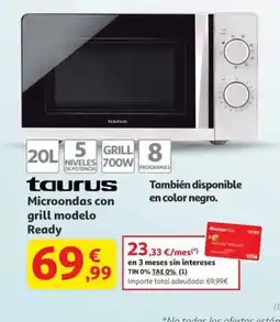 Alcampo TAURUS Microondas con grill modelo Ready oferta