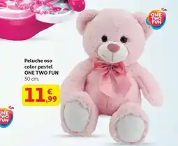Alcampo ONE TWO FUN Peluche oso color pastel oferta