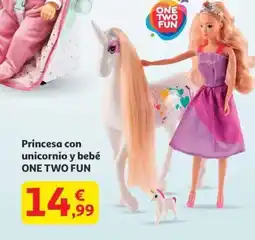 Alcampo ONE TWO FUN Princesa con unicornio y bebé oferta