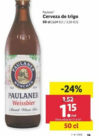 Lidl Cerveza paulaner oferta