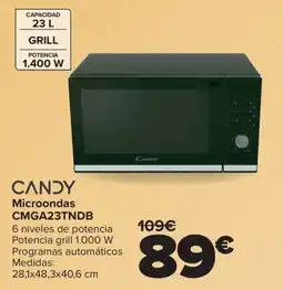 Carrefour CANDY Microondas CMGA23TNDB oferta