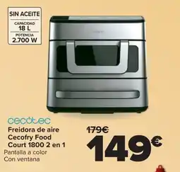 Carrefour CECOTEC Freidora de aire Cecofry Food Court 1800 2 en 1 oferta