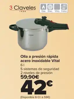 Carrefour Olla a presión rápida acero inoxidable Vital oferta