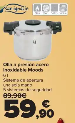 Carrefour Olla a presión acero inoxidable Moods oferta
