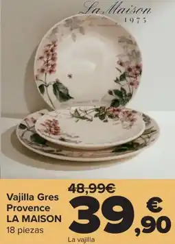 Carrefour LA MAISON Vajilla Gres Provence oferta