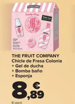 Carrefour THE FRUIT COMPANY Chicle de Fresa Colonia + Gel de ducha + Bomba baño + Esponja oferta