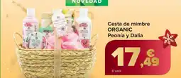 Carrefour ORGANIC Cesta de mimbre Peonía y Dalia oferta