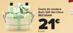 Carrefour BECASAN Cesta de madera Bath Gift Set Olive oferta