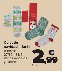 Carrefour Calcetín navidad infantil o mujer oferta