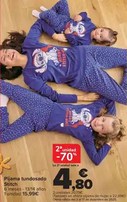 Carrefour Pijama tundosado Stitch oferta