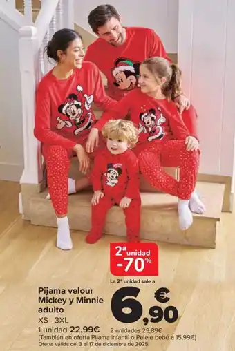 Pijama velour Mickey y Minnie adulto