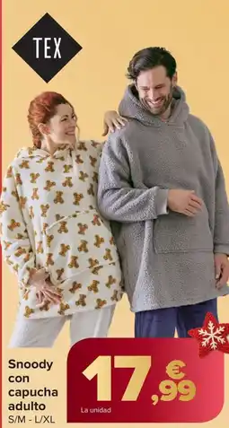 Carrefour TEX Snoody con capucha adulto oferta