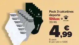Carrefour WILSON Pack 3 calcetines deporte oferta