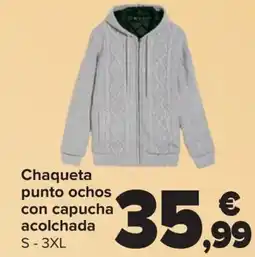 Carrefour Chaqueta punto ochos con capucha acolchada oferta