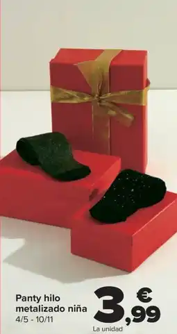 Carrefour Panty hilo metalizado niña oferta