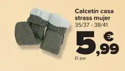 Carrefour Calcetín casa strass mujer oferta