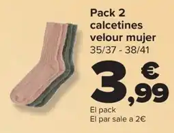 Carrefour Pack 2 calcetines velour mujer oferta