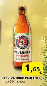 Supermercados MAS Paulaner - cerveza oferta