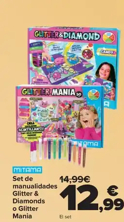 Carrefour Set de manualidades Glitter & Diamonds o Glitter Mania oferta