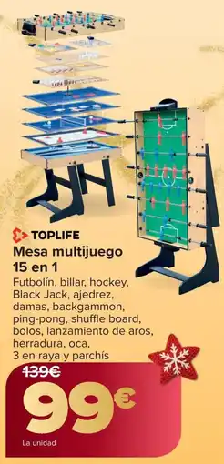 Carrefour TOPLIFE Mesa multijuego 15 en 1 oferta