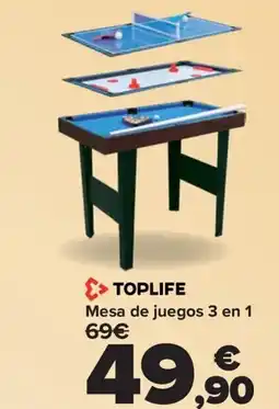 Carrefour TOPLIFE Mesa de juegos 3 en 1 oferta
