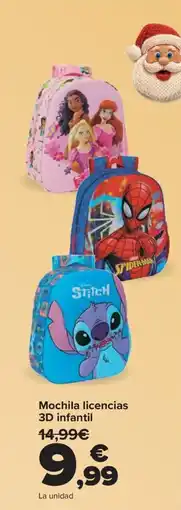 Carrefour Mochila licencias 3D infantil oferta