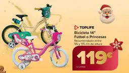 Carrefour TOPLIFE Bicicleta 14" Fútbol o Princesas oferta