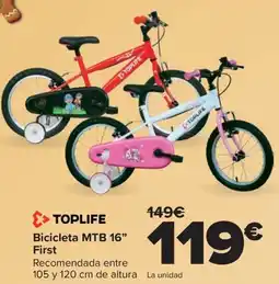 Carrefour TOPLIFE Bicicleta MTB 16" First oferta