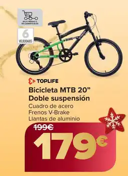Carrefour TOPLIFE Bicicleta MTB 20" Doble suspensión oferta