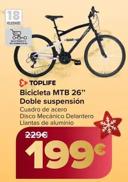 Carrefour TOPLIFE Bicicleta MTB 26" Doble suspensión oferta