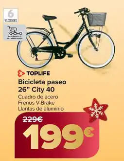 Carrefour TOPLIFE Bicicleta paseo 26" City 40 oferta
