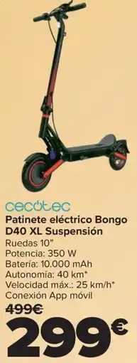 Carrefour CECOTEC Patinete eléctrico Bongo D40 XL Suspensión oferta