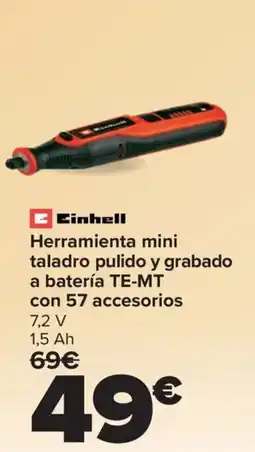 Carrefour EINHELL Herramienta mini taladro pulido y grabado a batería TE-MT con 57 accesorios oferta