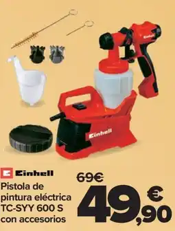 Carrefour EINHELL Pistola de pintura eléctrica TC-SYY 600 S con accesorios oferta