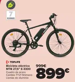 Carrefour TOPLIFE Bicicleta eléctrica MTB 27.5" E-3300 oferta