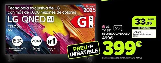 Carrefour LG tv 55"55qned70a6a.aeu oferta